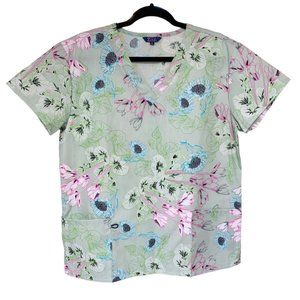 Medical Scrub Top Med Zikit Flowers